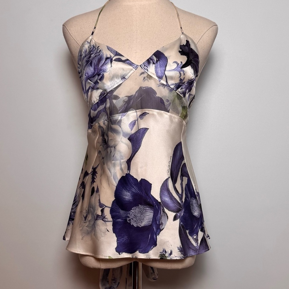 Roberto Cavalli Vintage 2005 Silk Floral Top – Size 42 - Picture 3 of 16